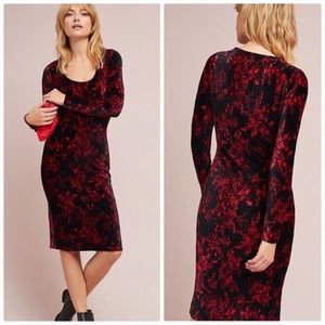 ANTHROPOLOGIE HD in Paris Velvet Black & Red Dress